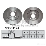 Тормозной диск NIPPARTS Nissan Tiida (C11) 1 Хэтчбек 1.8 126 л.с. 2007 – 2011 8718638648472 N3301124 UD NRQN