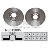 Тормозной диск NIPPARTS N3312085 Citroen Grand C4 SpaceTourer 1 (3A, EMP2) Минивэн 1.6 BlueHDi 100 99 л.с. 2018 – наст. время 8718638766596 SH F93TO
