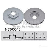 Тормозной диск NIPPARTS 8718638148569 Hyundai ix55 (EN) 1 Кроссовер 3.0 V6 CRDi 239 л.с. 2008 – 2012 8E99 C N3300543