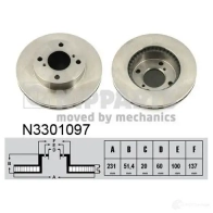 Тормозной диск NIPPARTS 8711768162764 N3301097 Nissan Pixo 85W7 ZUG