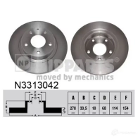 Тормозной диск NIPPARTS N3313042 W ZM8J 8718638421518 2046657