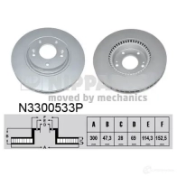Тормозной диск NIPPARTS 8718638160875 TF4 OJ Hyundai i40 (CW, VF) 1 Универсал 1.6 CRDi 116 л.с. 2018 – наст. время N3300533P