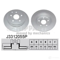 Тормозной диск NIPPARTS 8718638162046 LBWP NYP J3312055P Toyota Avensis (T250) 2 Седан 2.2 D CAT (ADT251) 177 л.с. 2005 – 2008