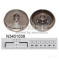 Тормозной барабан NIPPARTS Nissan Micra AT1F3P R 8718638609688 N3401038