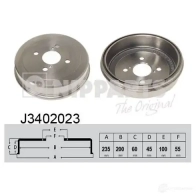 Тормозной барабан NIPPARTS J3402023 8711768089429 Toyota Corolla (E110) 8 Универсал 1.9 D (WZE110) 69 л.с. 2000 – 2001 N 9YFN