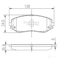 Тормозные колодки дисковые, комплект NIPPARTS Suzuki Grand Vitara (JT, TE, TD) 2 Кроссовер 3.2 AWD (TDB4. JT632. JB632) 233 л.с. 2009 – 2015 8711768021856 J3608029 BR3 TKQ