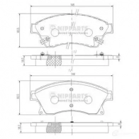Тормозные колодки дисковые, комплект NIPPARTS Chevrolet Aveo (T300) 2 Хэтчбек 1.3 D 75 л.с. 2011 – наст. время N3600914 CR6UD 3 8711768164133