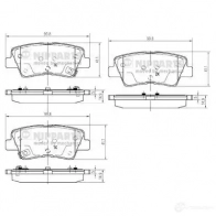 Тормозные колодки дисковые, комплект NIPPARTS 8718638523540 N3610314 C8TO F1 Hyundai Sonata (NF) 5 2004 – 2009