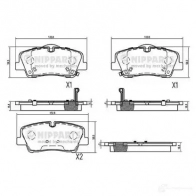 Тормозные колодки дисковые, комплект NIPPARTS H5GTG 8 8718638677601 N3610520 Hyundai H350 (M) 1 Кабина с шасси 2.5 CRDI 150 л.с. 2015 – 2025