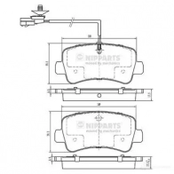 Тормозные колодки дисковые, комплект NIPPARTS 8718638000669 OG 7AE N3611057 Renault Master (EV) 3 Кабина с шасси 2.3 dCi 145 RWD (UV0F. UV0E) 146 л.с. 2010 – 2024