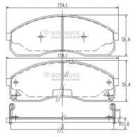 Тормозные колодки дисковые, комплект NIPPARTS 1BL KWOO 8711768089832 Kia Carnival (GQ) 2 Минивэн 3.5 194 л.с. 2002 – 2006 J3600310