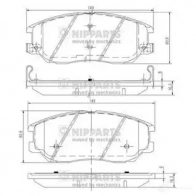 Тормозные колодки дисковые, комплект NIPPARTS Hyundai Equus J7DD4 E J3600327 8711768138103