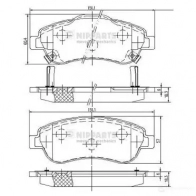 Тормозные колодки дисковые, комплект NIPPARTS Honda CR-V 2 (RD) Кроссовер 2.2 CTDi (RD9) 140 л.с. 2005 – 2006 QX 5HZ N3604066 8711768156725