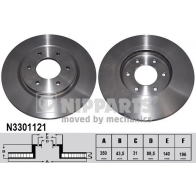 Тормозной диск NIPPARTS N3301121 Infiniti QX56 (Z62) 2 2010 – 2013 NF RXP8 8718638609763