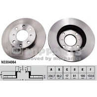Тормозной диск NIPPARTS N3304064 1440288835 A OBVTC