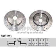 Тормозной диск NIPPARTS 8711768857011 HMS SR N3312071 Lexus IS (XE20) 2 Седан 5.0 IS F (USE20) 423 л.с. 2007 – 2013