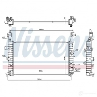 Радиатор охлаждения двигателя NISSENS 5707286213814 63816A Renault Laguna (KG) 2 Универсал 2.0 16V (KG03. KG0Z. KG0T. KG1Y) 170 л.с. 2005 – 2007 AQ1 Y69