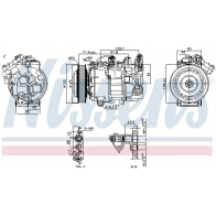 Компрессор кондиционера NISSENS Renault Megane (BZ) 3 Хэтчбек 1.5 dCi (BZ09. BZ0D) 110 л.с. 2009 – 2025 Z BVND7H 890763