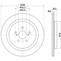 Тормозной диск NISSHINBO ND1138K Lexus RX (AL20) 4 Внедорожник 3.5 350 (GGL20) 295 л.с. 2015 – наст. время V XTUI2N