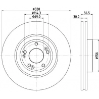 Тормозной диск NISSHINBO 7PDDAE I Hyundai Genesis ND6118K