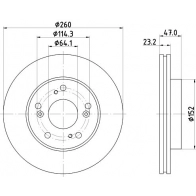 Тормозной диск NISSHINBO ND8053K Honda Civic P DWKR