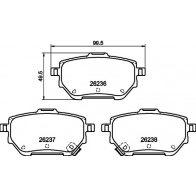 Тормозные колодки дисковые, комплект NISSHINBO Y59M2D B NP1141 1439898021