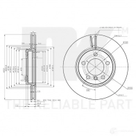 Тормозной диск NK 3115123 Mini Countryman (R60) 1 Хэтчбек 1.6 Cooper S ALL4 190 л.с. 2014 – 2016 5 4RPB