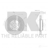 Тормозной диск NK 5703858762667 1234344 QTBT K9R 2045173 - Изображение 3