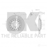 Тормозной диск NK 3147126 4CM8G S 5703858755881 Audi A8 (D3) 2 2002 – 2009