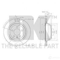 Тормозной диск NK 5703858749712 3147114 ZED0A D6 Volkswagen Transporter (T5) 5 Грузовик 3.2 V6 235 л.с. 2003 – 2006