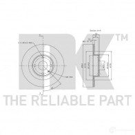 Тормозной диск NK 5703858763848 1241767 313248 EEEME ZT