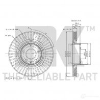 Тормозной диск NK Audi A6 (C6) 3 Универсал 2.8 Fsi 220 л.с. 2008 – 2011 0 3QLPG 5703858758332 3147100