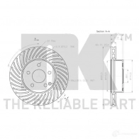 Тормозной диск NK 5703858749323 Mercedes C-Class (C204) 3 Купе 2.1 C 220 CDI (2002) 170 л.с. 2011 – 2025 3133100 H 0EQZ