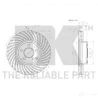 Тормозной диск NK 9QD RX7K 3133103 5703858759674 Mercedes E-Class (A207) 4 Кабриолет 2.1 E 250 CDI / BlueTEC / d (2003. 2004) 204 л.с. 2010 – 2025