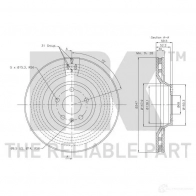 Тормозной диск NK 5703858759728 Audi A6 (C6) 3 Универсал TU Y3T 3147108