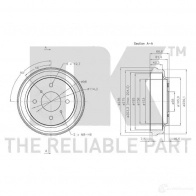 Тормозной барабан NK 5703858765231 1239493 JMFM 7F 252225 - Изображение 3