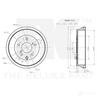 Тормозной барабан NK 1438032306 252230 9 VRBD - Изображение 2