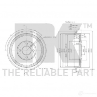 Тормозной барабан NK 5703858745172 HV EWZIS 254729 1239744 - Изображение 3
