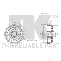 Тормозной барабан NK 253704 AGF6 M6 1239643 5703858150150 - Изображение 3