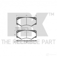 Тормозные колодки дисковые, комплект NK WVA 21006/18 1238176 PU1CJE0 222332