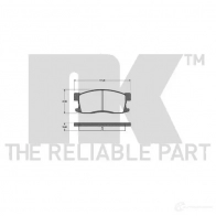 Тормозные колодки дисковые, комплект NK 1238344 222622 WVA 21367/15.4 K6A9A8