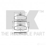 Тормозные колодки дисковые, комплект NK 1238245 YC1B6V WVA 20861/18.2 222502