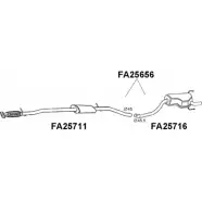 Задний глушитель VENEPORTE A1AONU FA25656 C1E HGAL Fiat Idea (350) 1 Минивэн 1.4 16V 95 л.с. 2004 – 2024