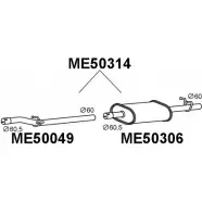Задний глушитель VENEPORTE Mercedes Sprinter (901, 902) 1 Кабина с шасси 2.1 213 CDI 129 л.с. 2000 – 2006 EMU 66Q ME50314 TKBP8