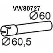 Выхлопная труба глушителя VENEPORTE SMZNA7 2712537 VW80727 V3 9A4S