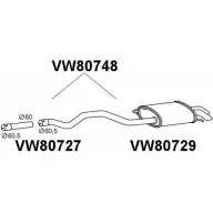 Задний глушитель VENEPORTE Volkswagen Transporter (T5) 5 Грузовик 2.5 TDI 174 л.с. 2003 – 2009 VW80748 SYI4U JBX3F 64