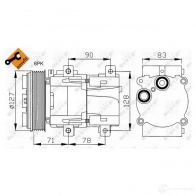 Компрессор кондиционера NRF 8718042015624 32107 1786088 0 CHHR3H - Изображение 3