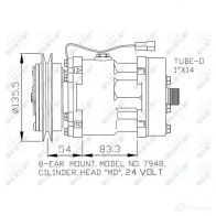 Компрессор кондиционера NRF 32074 1786055 Y W4EL 8718042015372 - Изображение 2