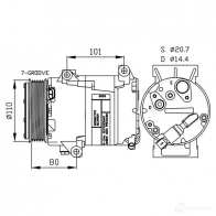 Компрессор кондиционера NRF 8718042016935 3A A21DX 1786253 32252 - Изображение 2