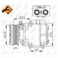 Компрессор кондиционера NRF 1786249 8718042016904 7DW2 J4 32248 - Изображение 3